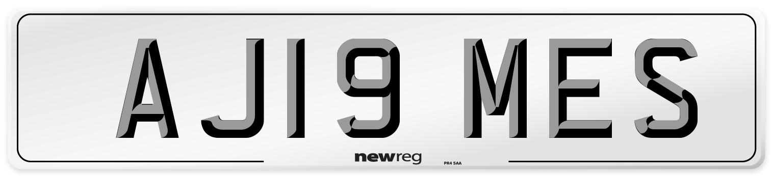 AJ19 MES Number Plate from New Reg